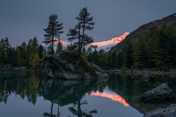 Sonnenaufgang am Lagh da Saoseo, Piz Palü