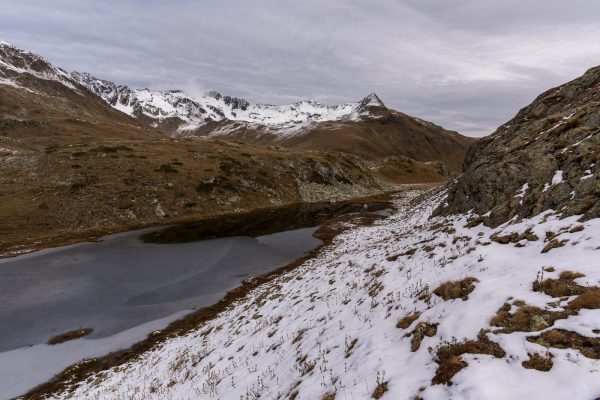 Pass da Val Viola nach dem ersten Schnee