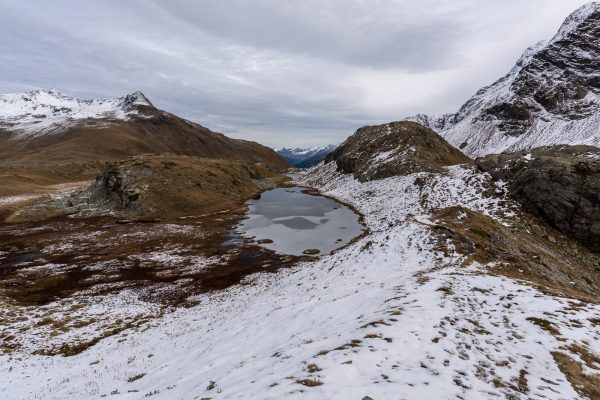 Pass da Val Viola nach dem ersten Schnee
