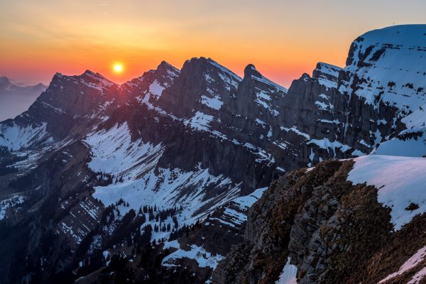 Sonnenuntergang hinter den Churfirsten