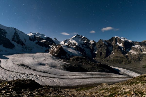 Piz Bernina im Mondlicht