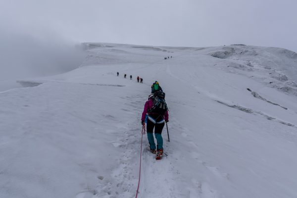 Aufstieg über den Gletscher