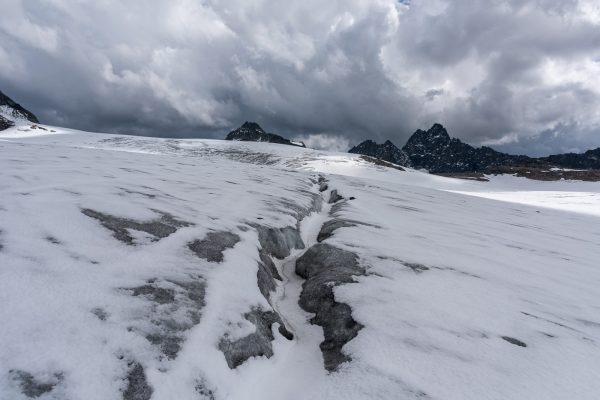 Spalte auf dem Silvrettagletscher