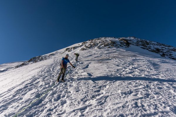 Aufstieg zum Piz Morteratsch über den Grat