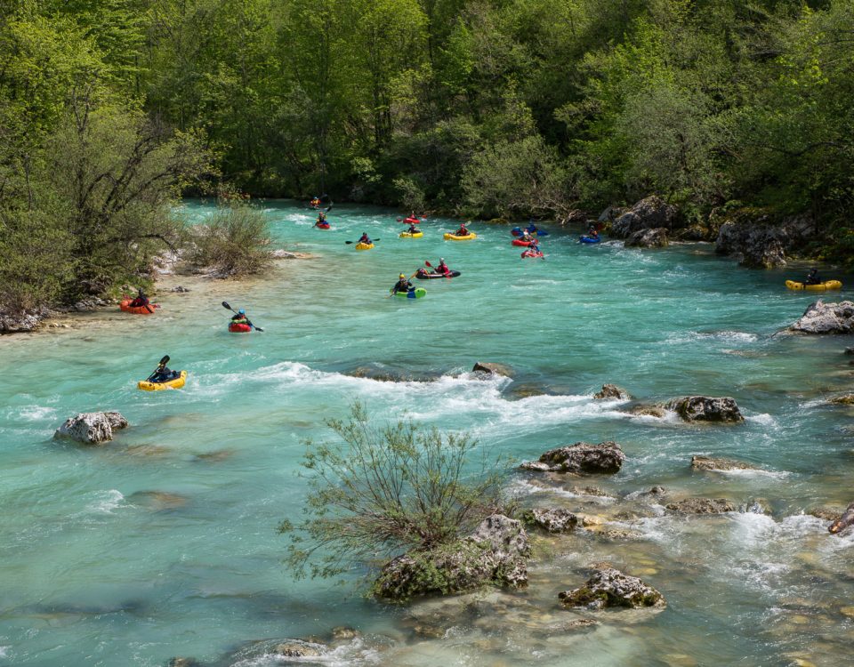 Packrafting auf der Soča