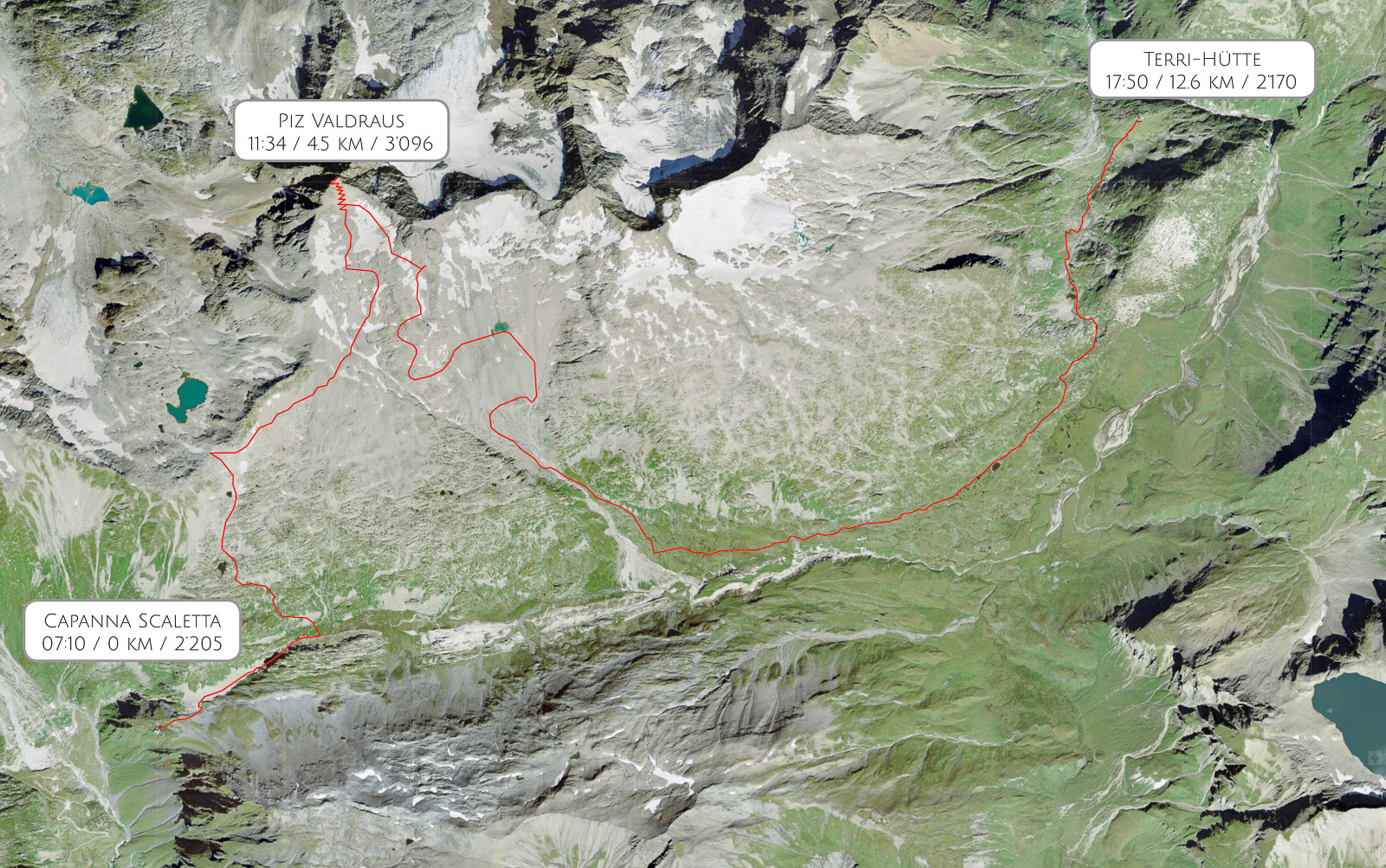 Capanna Scaletta – Piz Valdraus – Terri-Hütte